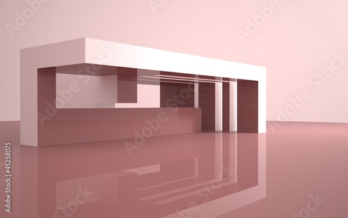 Obraz na płótnie Abstract brown building on a white background w salonie