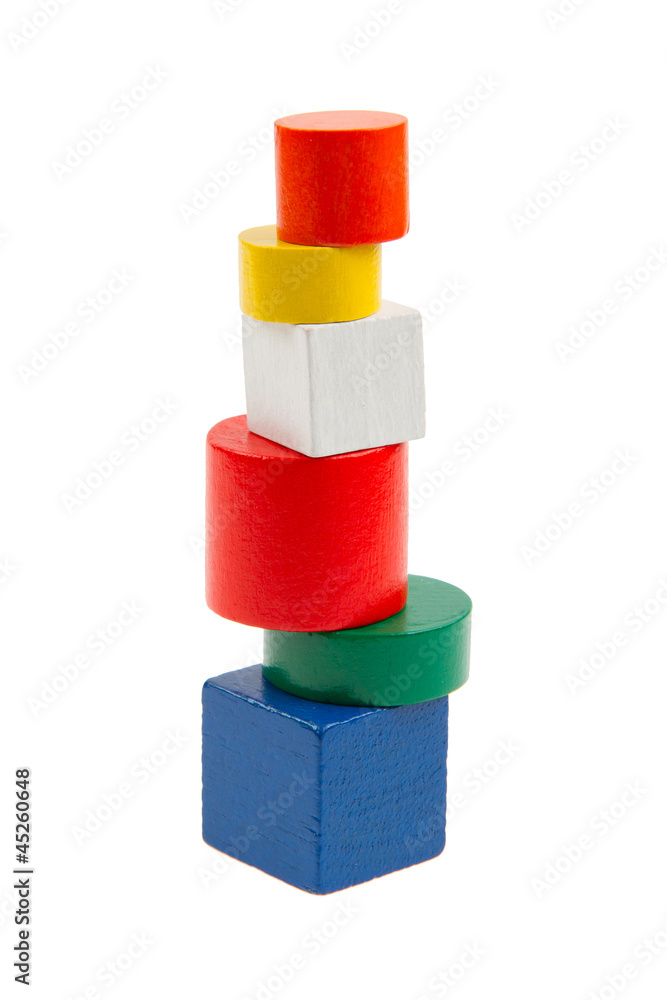 Wooden blocks in the different shapes Wooden blocks in the different shapes