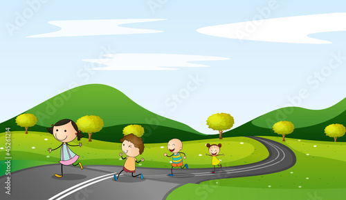 kids and road