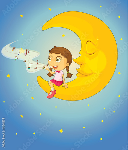 Girl and moon