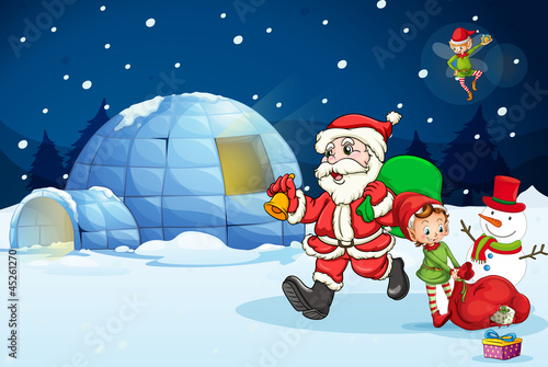 santa claus and kids