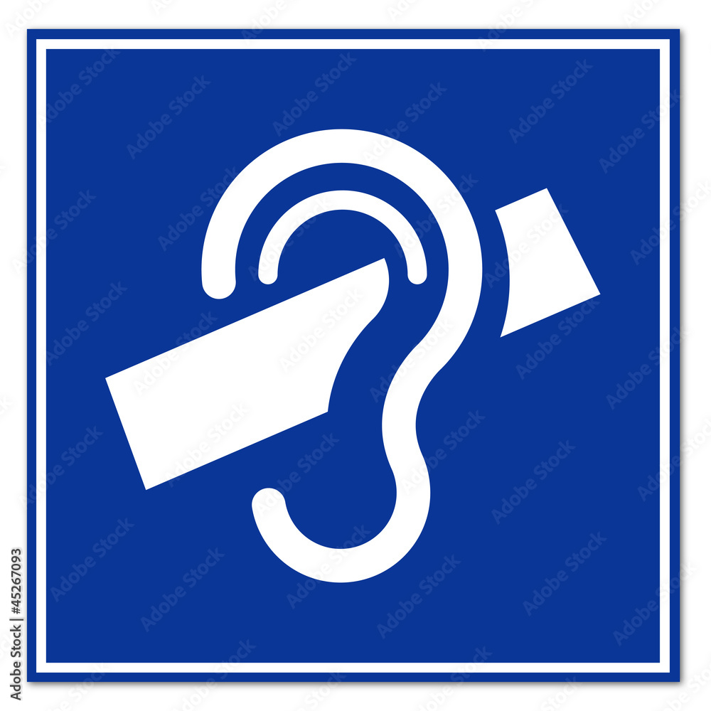Señal simbolo para sordo Illustration Stock | Adobe Stock