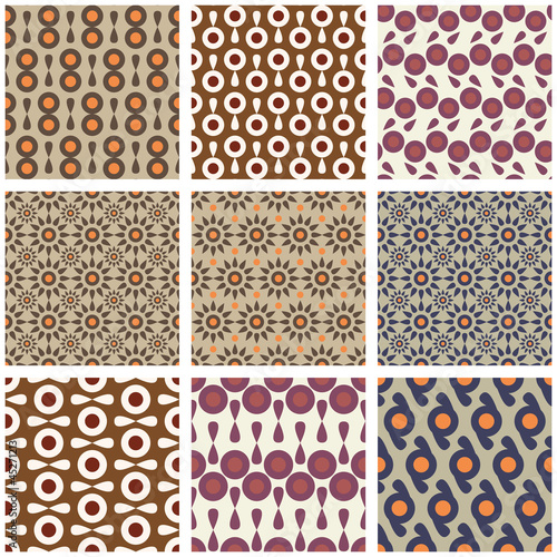 Set of seamless retro patterns