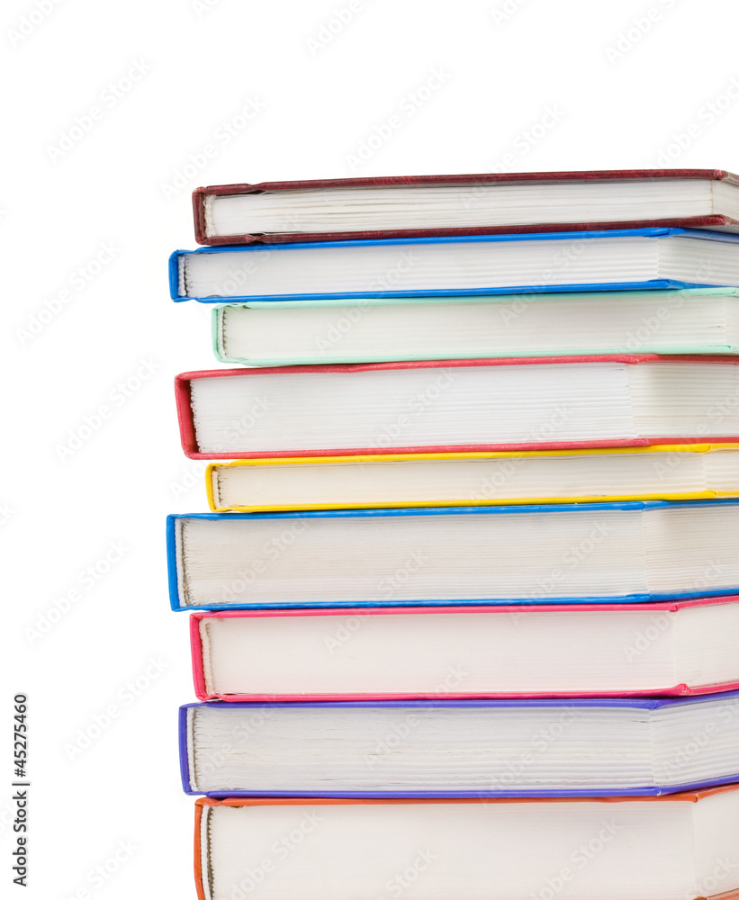 pile of new books isolated on white pile of new books isolated on white