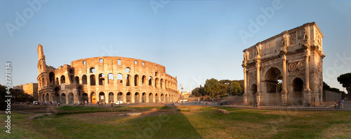 Panorama of the Colosseum and Arch of Constantine, Rome, Italy