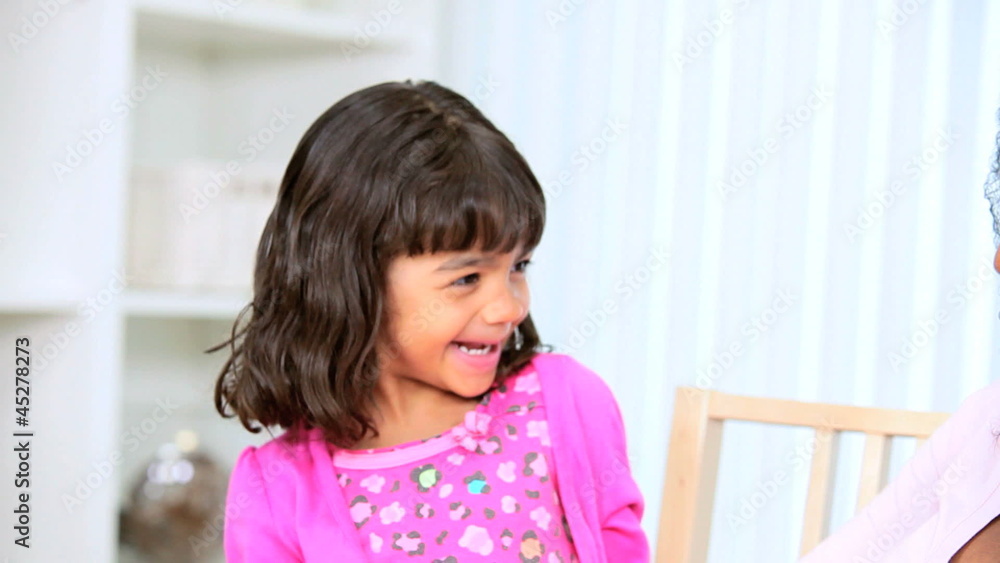Cute Little Girl Playing With Lipstick Cute Little Girl Playing With Lipstick