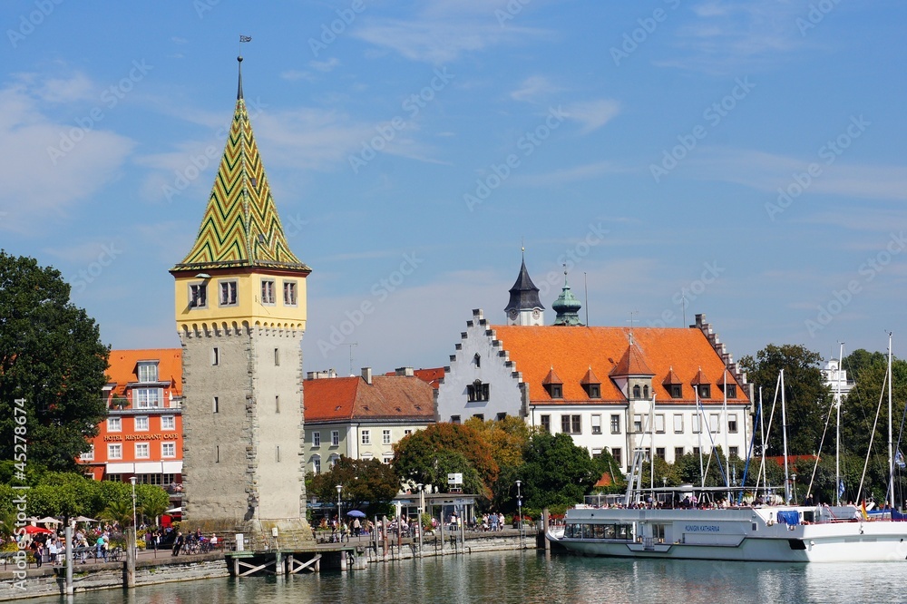 Obraz premium Promenade mit Mangturm in Lindau