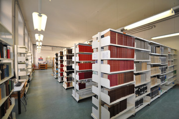 Wandcirkels Bibliotheek Monumentale universiteitsbibliotheek met fresco  © A_Lein