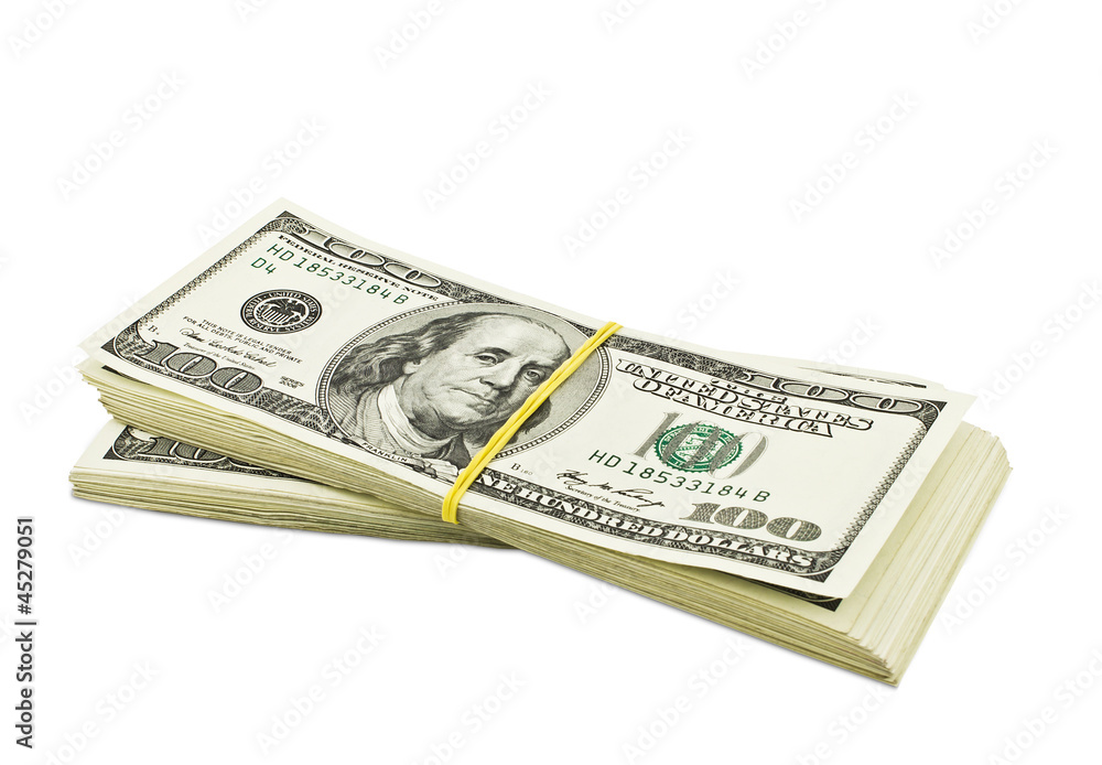 dollars isolated on white background dollars isolated on white background