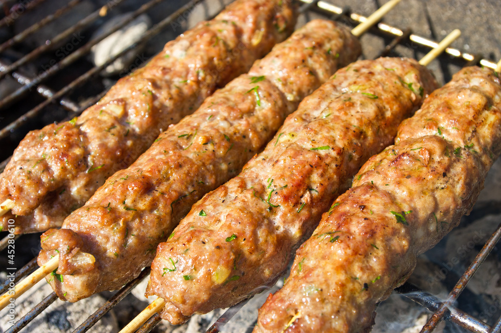 Kebab during the preparation Kebab during the preparation
