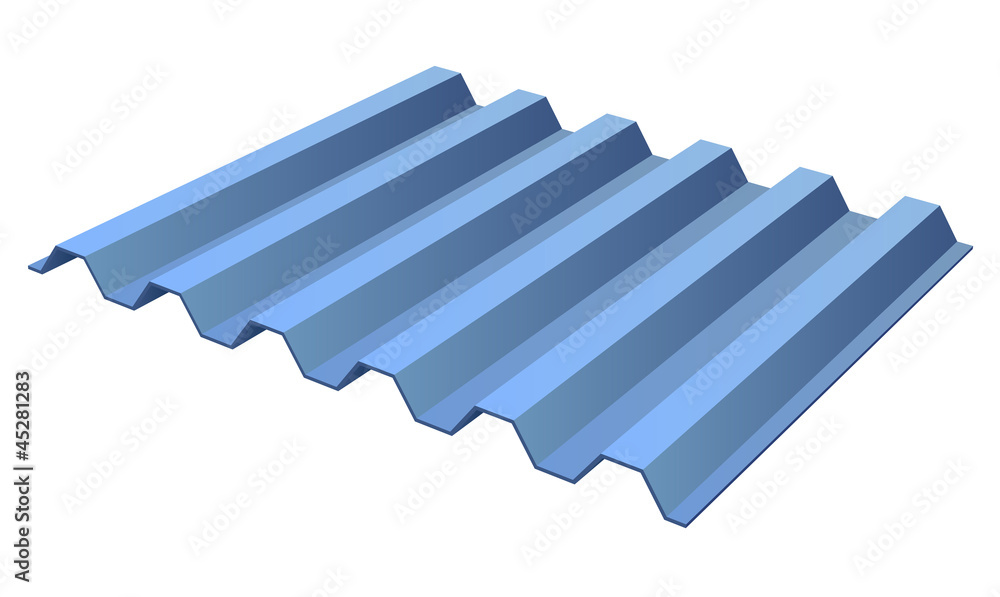 Fototapeta premium Blue profile ribbed metal panel