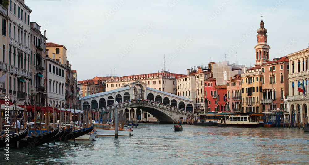 Panorama of Rialto bridge, Venice