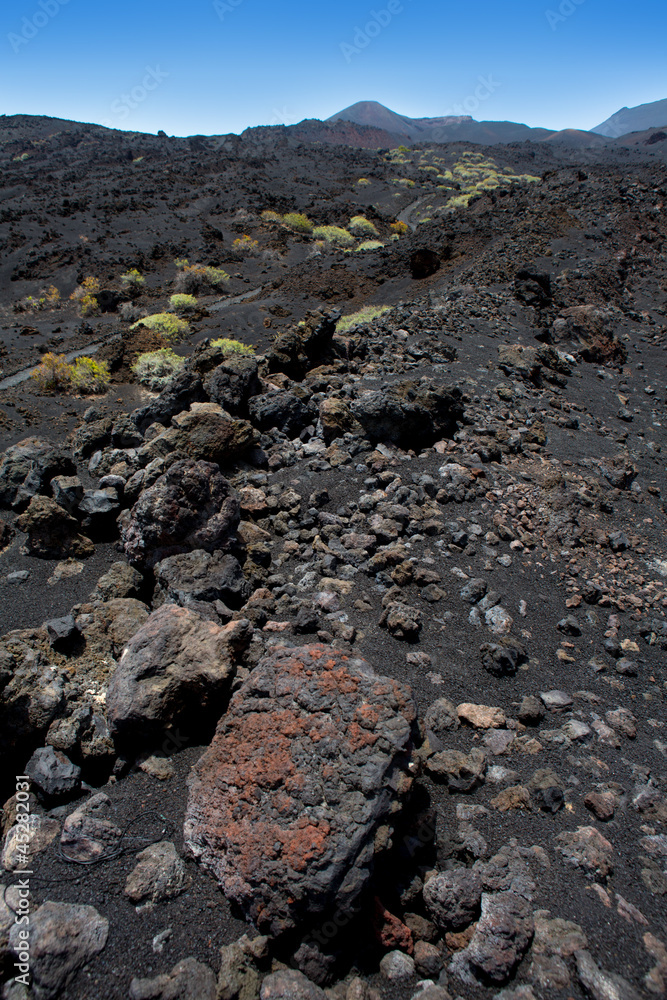 Obraz premium La Palma volcanic lava black stones