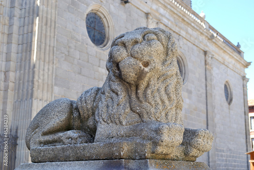 Statue of a lion in Avila (Spain)