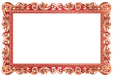 Cadre baroque rectangulaire, métallisé rouge