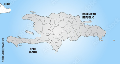 Umgebungskarte von Haiti und Dom. Rep. mit Grenzen