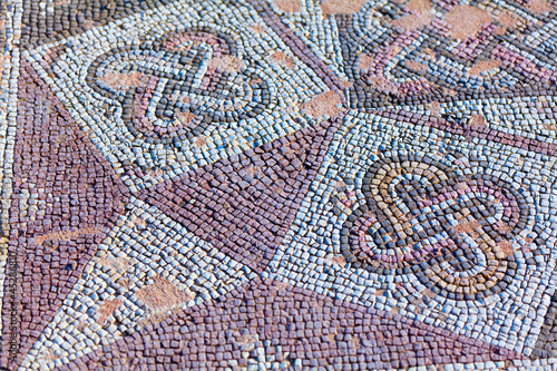 Ancient mosaics in the archaeological site, Paphos, Cyprus
