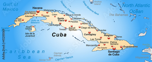 Umgebungskarte von Kuba photo