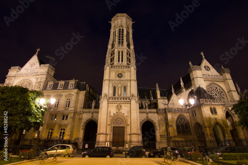 Eglise saint-germain in Paris by night