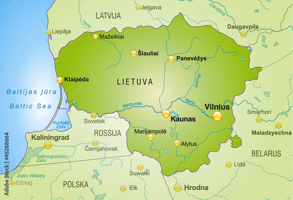 Obraz premium Map of Lithuania