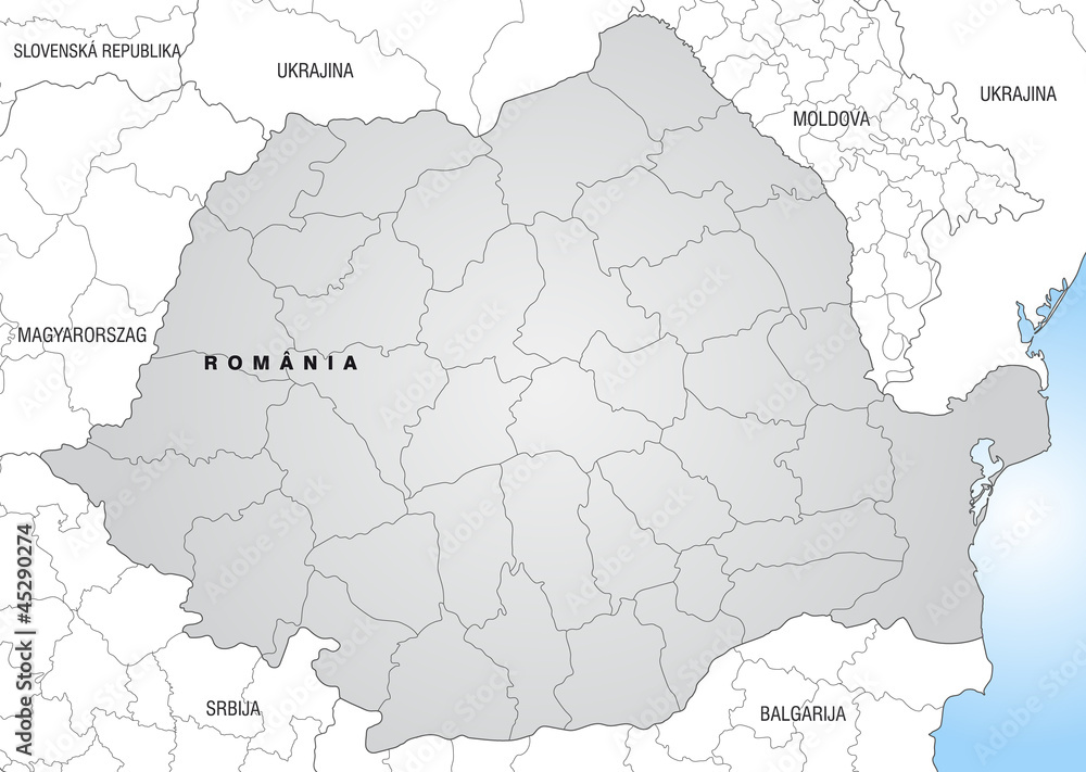 Landkarte von Rumänien mit Grenzen
