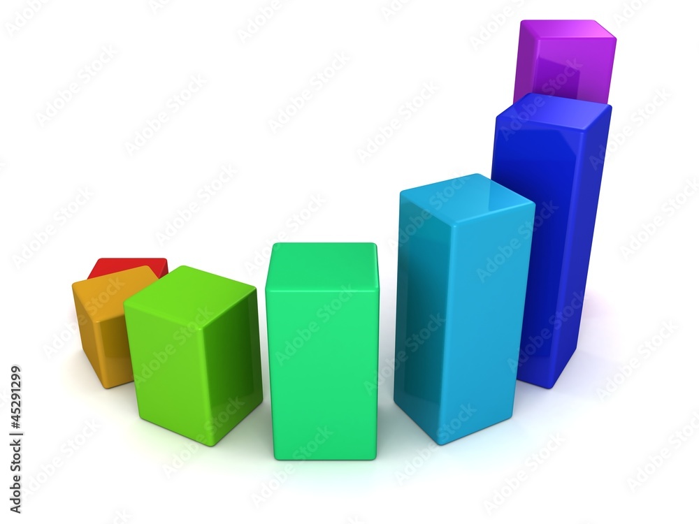 Shiny colorful business bar growing up graph of success Shiny colorful business bar growing up graph of success