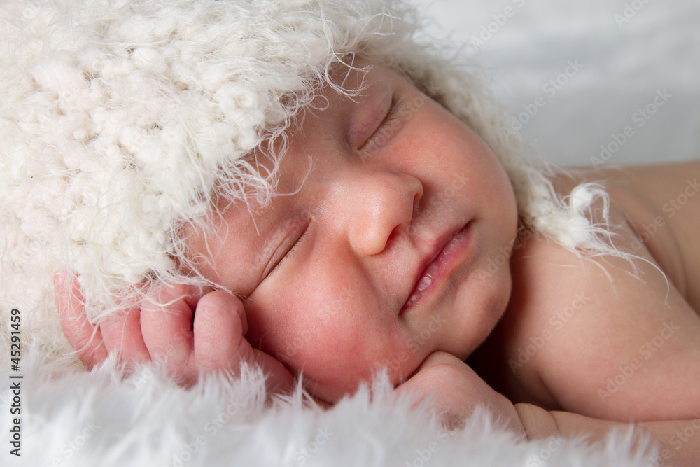 Close Up of newborn baby peacefully sleeping Close Up of newborn baby peacefully sleeping