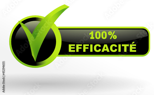 100 pour 100 efficacité sur bouton validé vert et noir