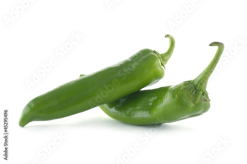 Two green chili peppers © camellias