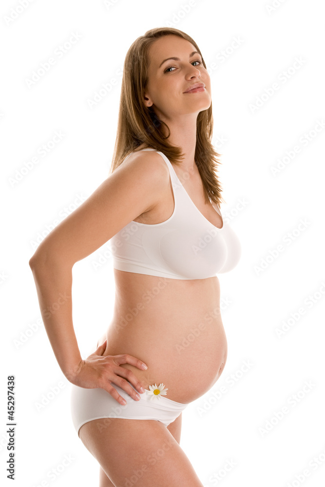 Pregnant woman smiling Pregnant woman smiling