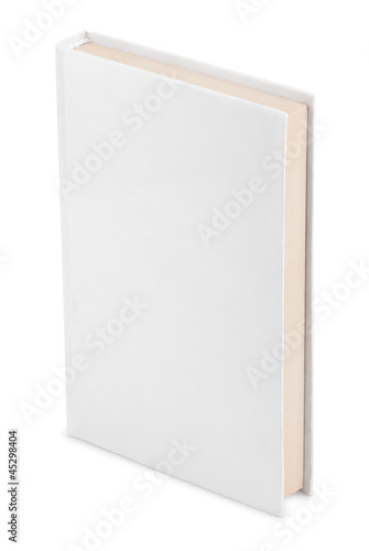 Closed white book with clipping path