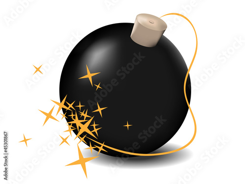 vector black bomb