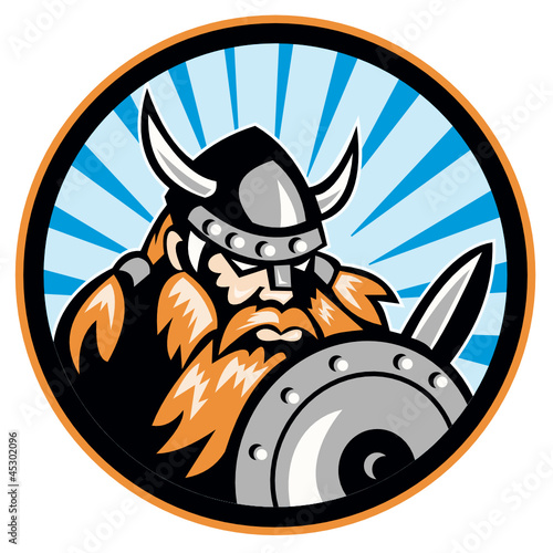 Viking Raider Barbarian Warrior Retro