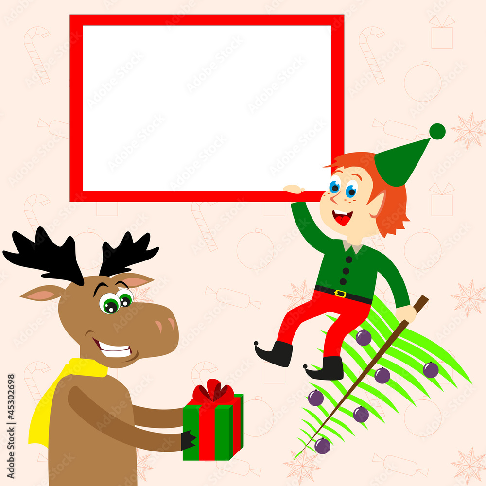 new year's frame with an elk