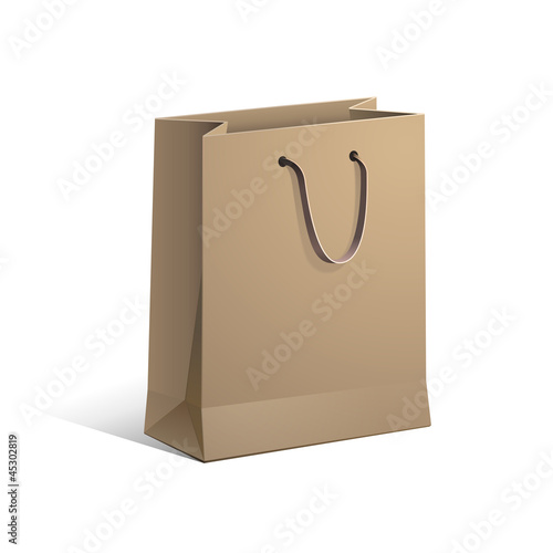 Carrier Paper Bag Brown Empty eps 10