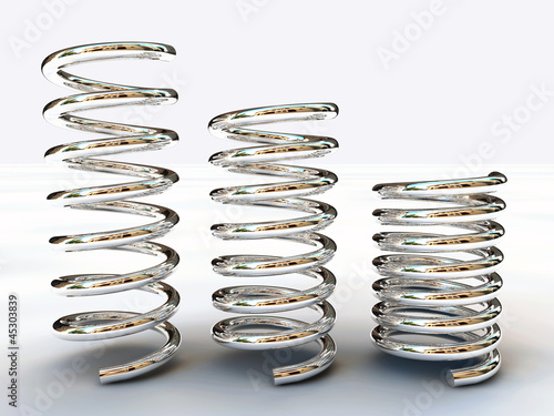 metal springs isolated on white background