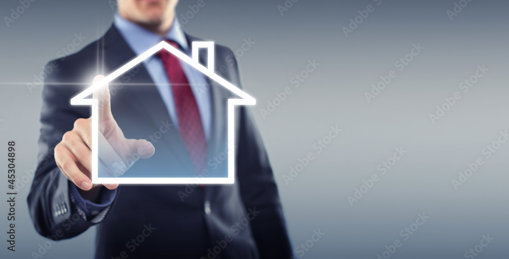 Man with Touchscreen House Man with Touchscreen House