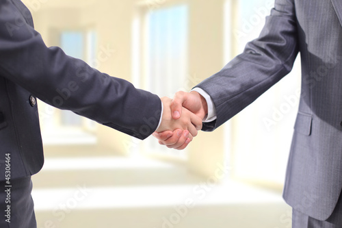 Handshake businessmen in the office. © yurolaitsalbert