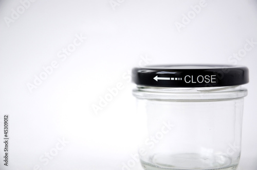 close up glass jar close