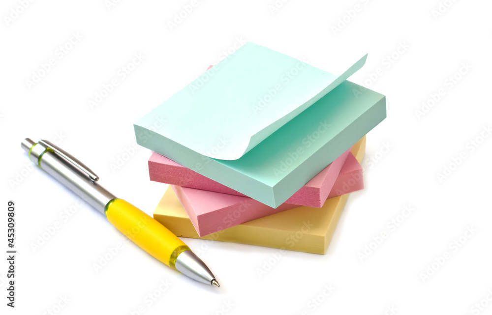 Multicolored stickers isolated on white Multicolored stickers isolated on white