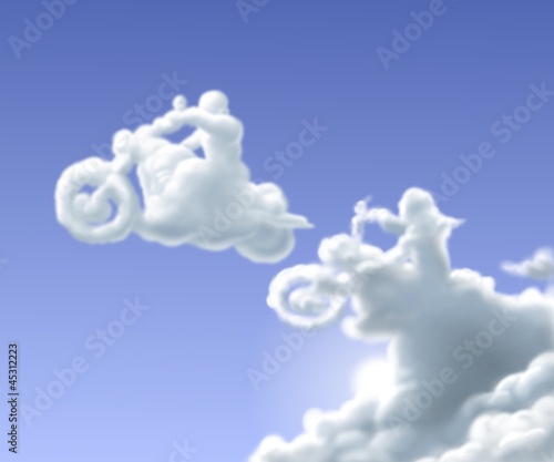Tableau sur toile nuvole bikers