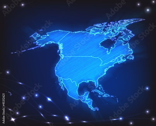 Geschribbelte Landkarte von Nordamerika