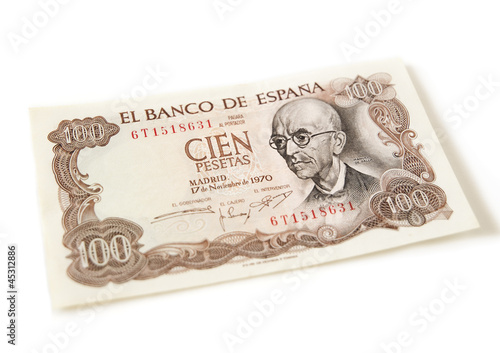 One hundred pesetas note