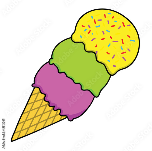 Ice cream Hand writing cartoon.