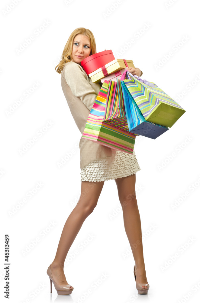 Attractive girl with shopping bags