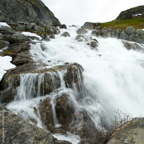 Waterfall in scandinavian mountains
