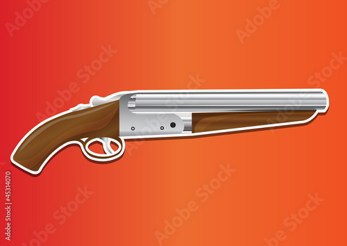 Lupara or Sawn-off Shotgun, illustration photo