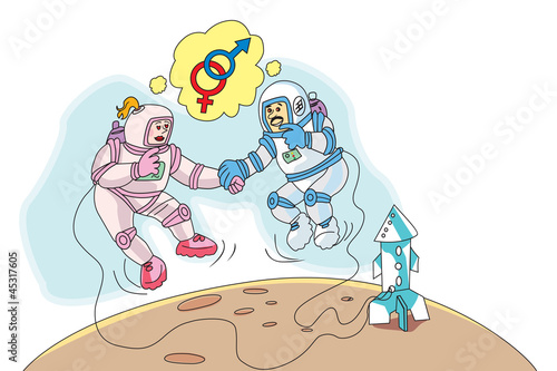 Astronauts in Love, illustration