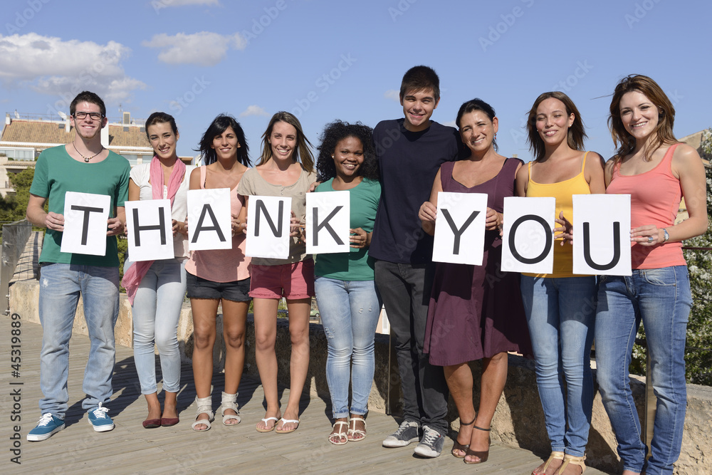 Obraz premium Group of people saying Thank