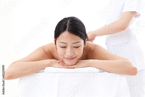 attractive asian woman on esthetic image 